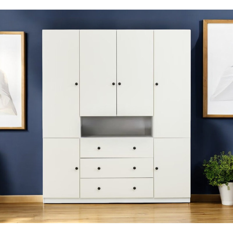 Commode combinée 74 po à trois portes et trois tiroirs 74 po