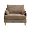 Fauteuil inclinable convertible 3-en-1 brun clair pour canapé-lit, design Mid-Century moderne pour petits espaces, mobilier multifonctionnel avec poches de rangement amovibles
