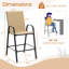 4PCS Outdoor Bar Stools 29'' Fabric Bar Height Stools w/ Armrests & Footrest Beige-2146012477