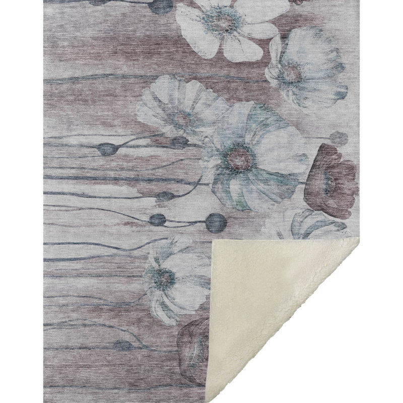 Jeté floral Sherpa ASB712 Addison, Sarcelle