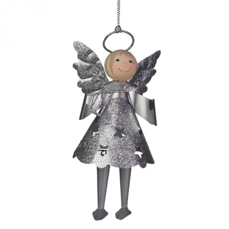 13cm Metal Hanging Figurine Ornament, Silver