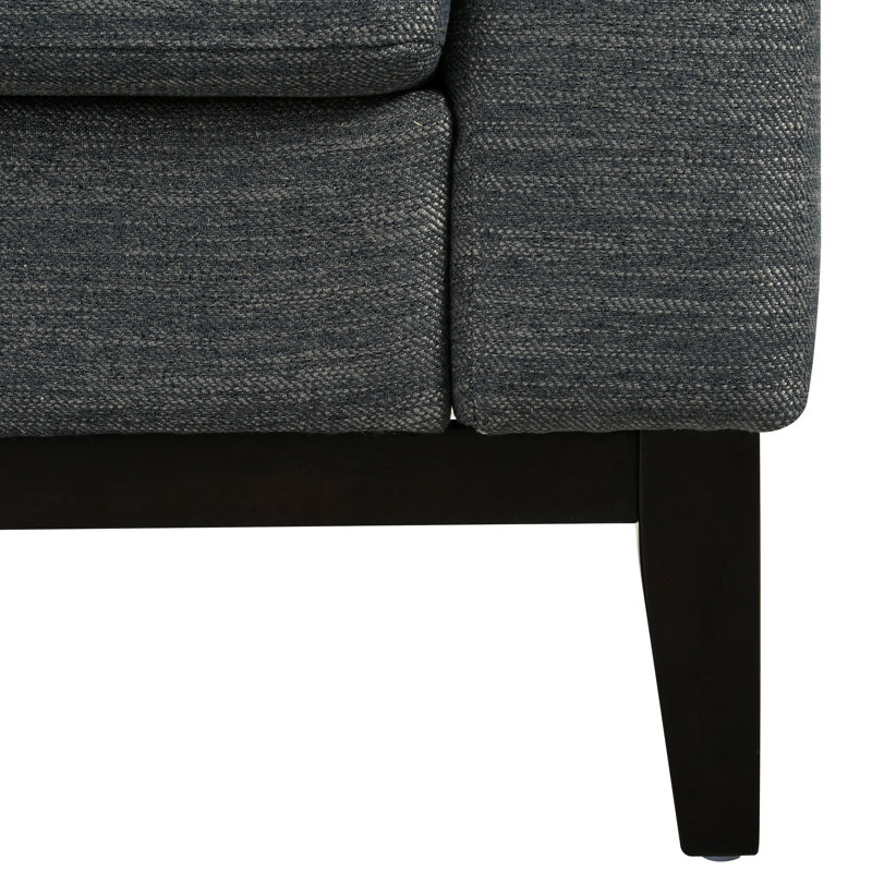 Canapé 3 places confortable avec pieds en bois, moderne pour le salon et le bureau, Gris anthracite