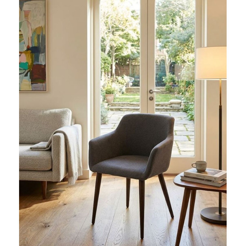 Fauteuil rembourré en tissu Fix, Noir