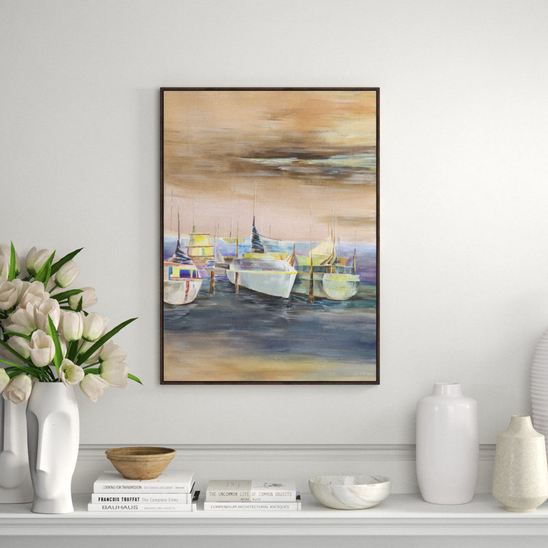 A Day On The Boat Print by Helen Parker, 34.5" H x 25.5" W, Image Gel Brush