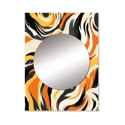 Cobberas Black And Beige Urban Zebra Fusion - animal print  Wall Mirror, Modern Decorative Mirror, Printed Metal Art