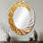 Gold Eternal Swirl I - Large Oval Wall Mirror On Metal-79659419