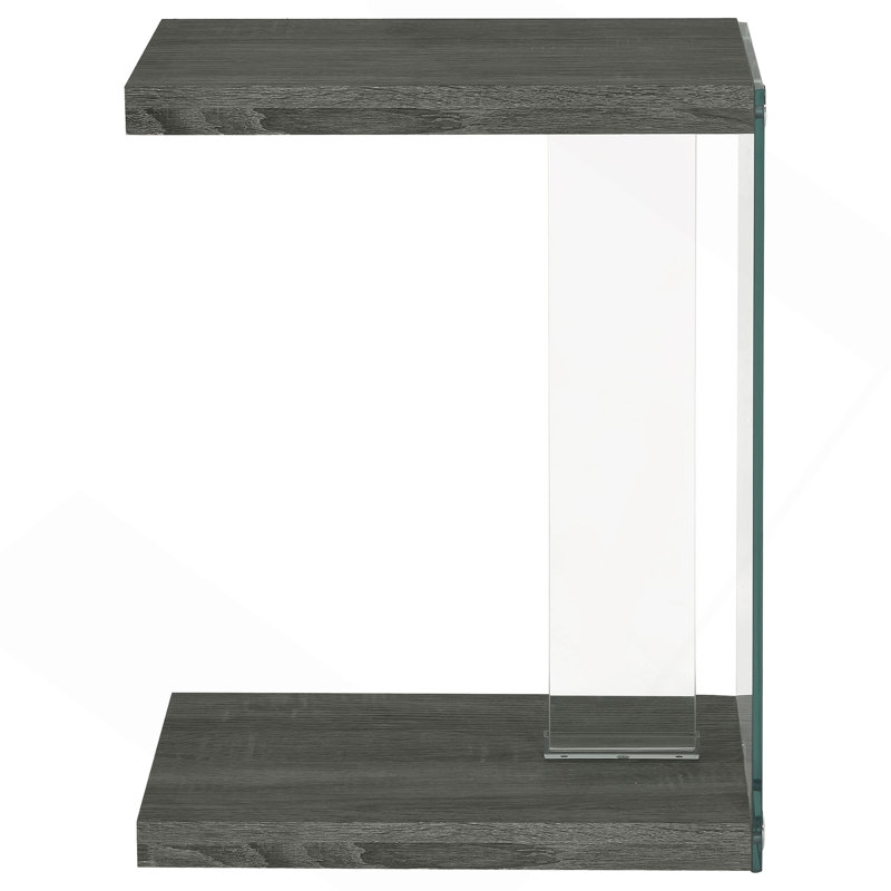 Table d'appoint en bois d'ingénierie gris Sampson