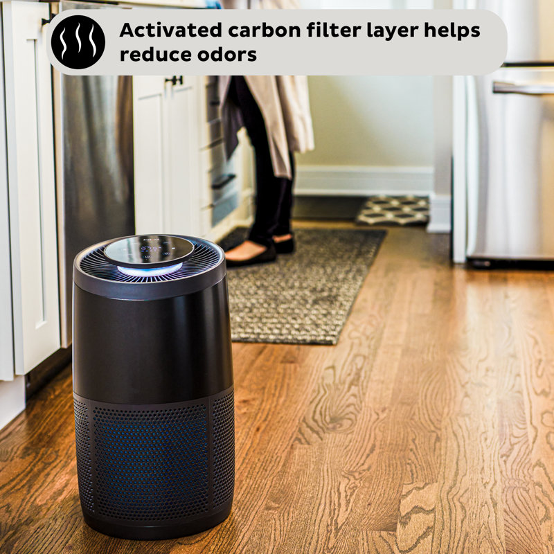 Charcoal Black Floor-Standing Air Purifier with HEPA Filter