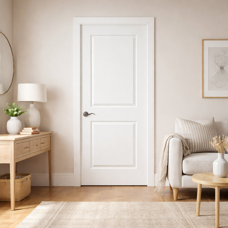 Porte intérieure moulée surélevée à 2 panneaux, âme creuse, apprêtée, 28 po x 80 po, Réversible