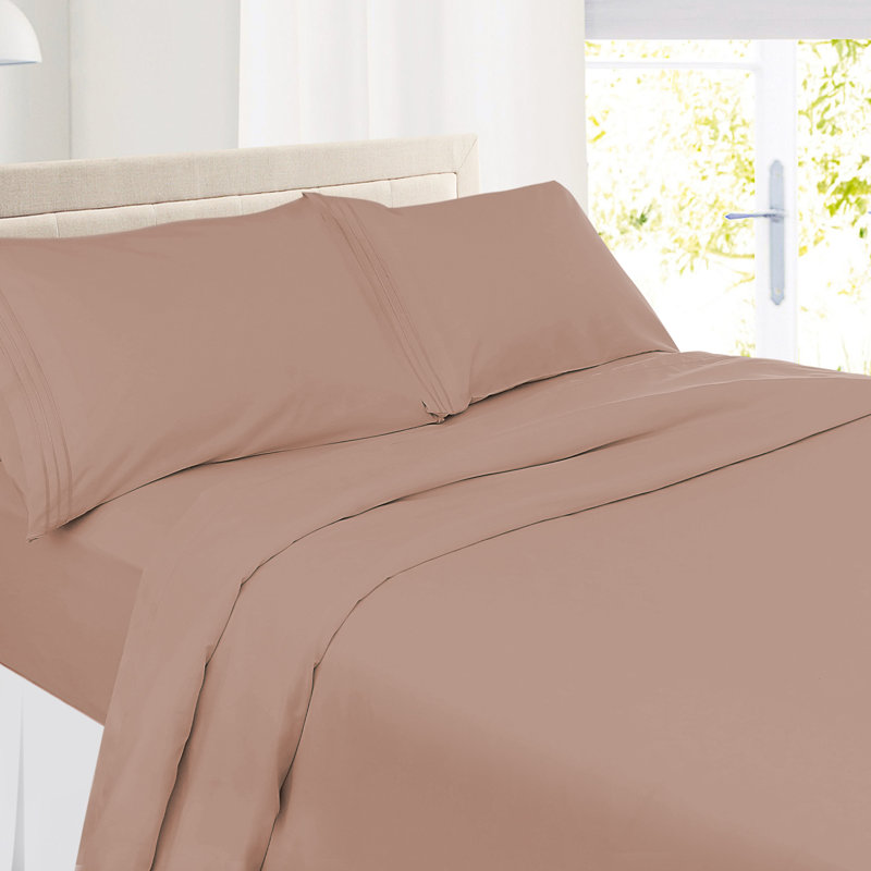 Ensemble de draps en microfibre Hotel Luxury, Taupe, Très grand séparé