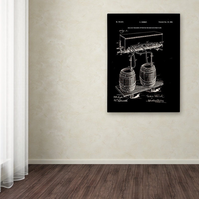 « art of brassing bière brevet », impression sur toile tendue, H 24 po x l 18 po x P 2 po