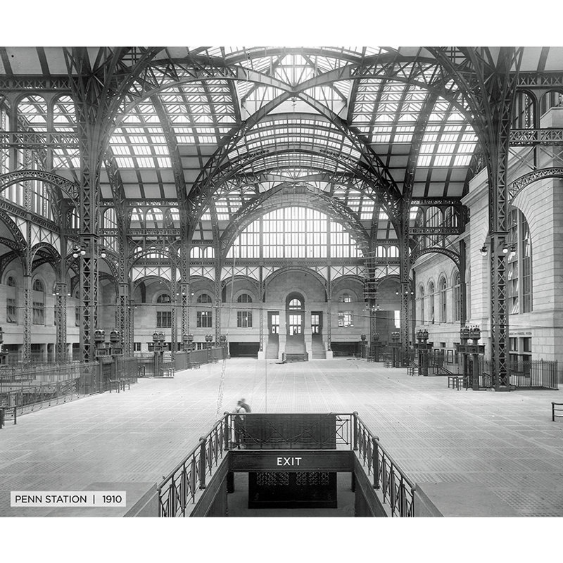 Penn Station, Historic New York - reproduction de photo sur toile tendue, H 20 po x l 24 po x P 1,5 po