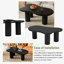Table basse noire, 44 po x 25,9 po, 1,5 po d'épaisseur. Crème, 3 pieds, installation facile, bord arrondi pour l'intérieur du salon