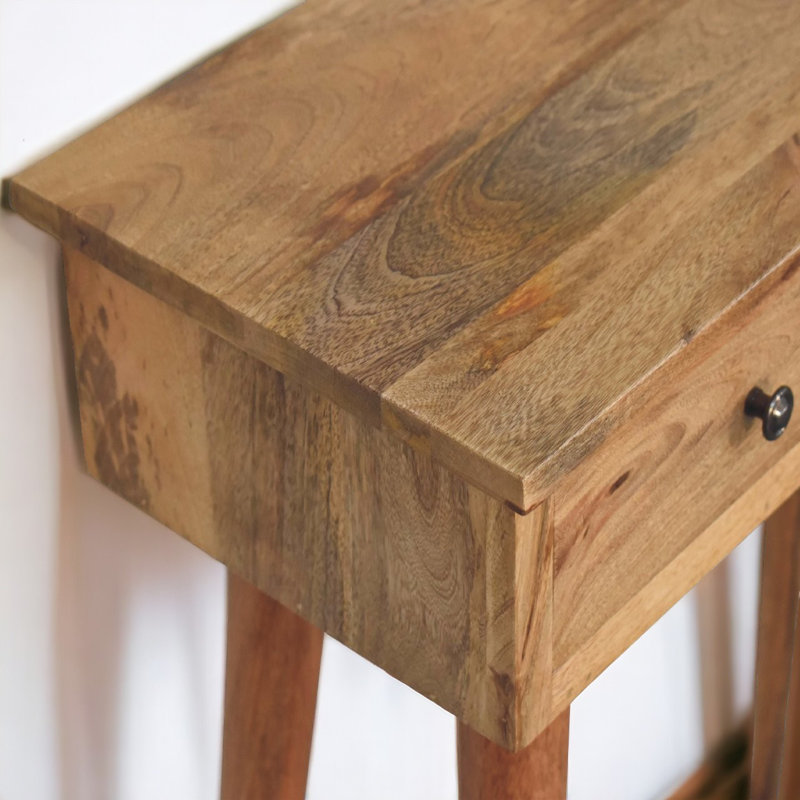 Hackneyville 70cm Solid Wood Console Table, Oak Wood/Natural