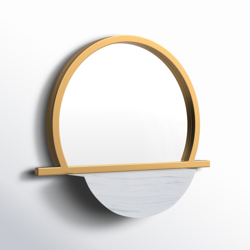 Daryll Metal Flat Mirror with Shelves