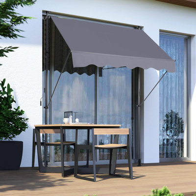 Patio Awning - 78'' With Protection And Privacy Curtain For Outdoor Adjustable Sun Non-Screw Cover Resistance