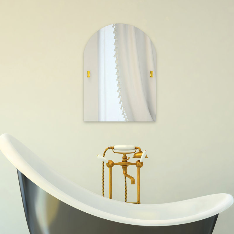 Miroir d’appoint à plateau arqué Marchmont, Laiton poli