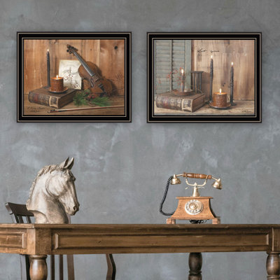 Wall Art For Homes. 2 Candlelight. Wood & Paper. 18" D X 1" W 14" H. 5 Lb. Construction Living Bedroom Decor. Fade- Coating