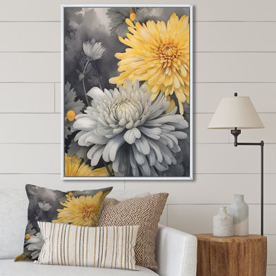 " Yellow Gray Mums Spendor "