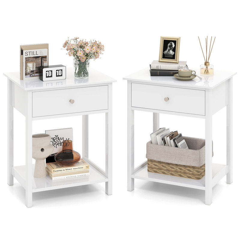 48cm W Manufactured Wood Bedside Table