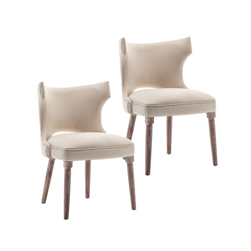 Whitbourne Fabric Dining Chairs with Rubberwood Legs, Nature