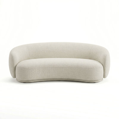 Kendall 90" Cream Textured Chenille Sofa