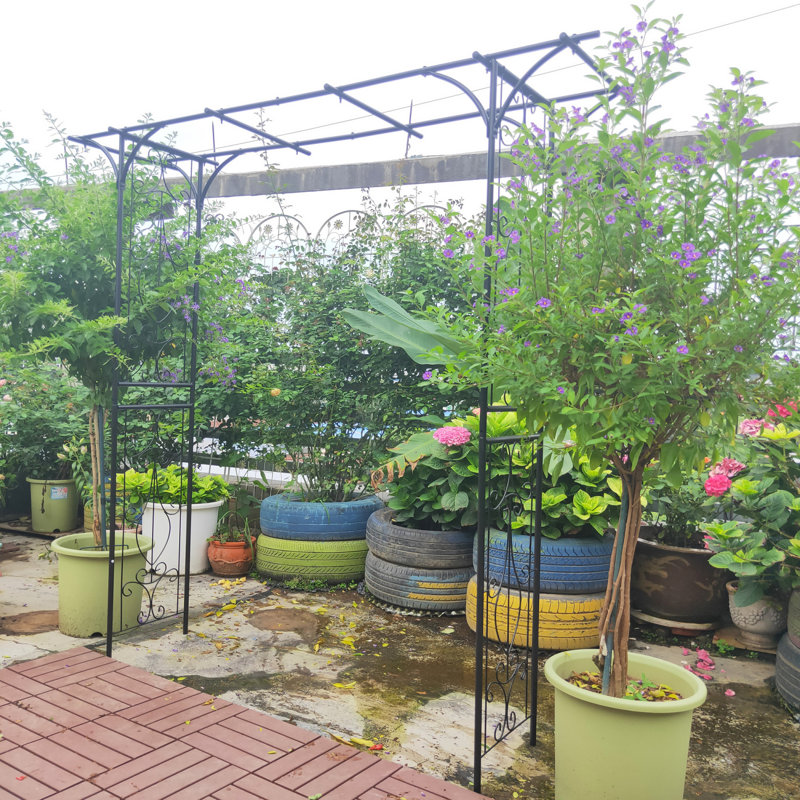 Arche de jardin en métal avec support pour plante grimpante, H81,1 po