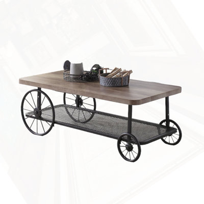 Table basse en chêne et gris antique