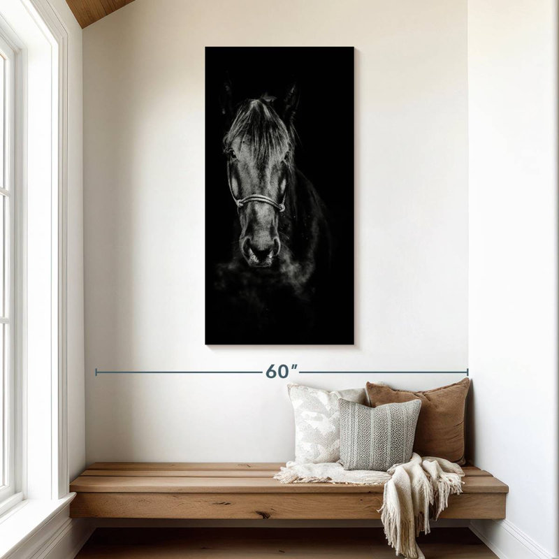 Black Horse Up Close, 48" H x 24" W