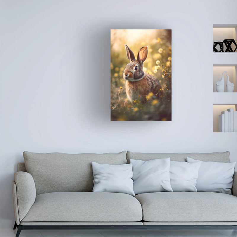 Art sur toile Bunolog Bunech In Flower Field, H 47 po x l 30 po