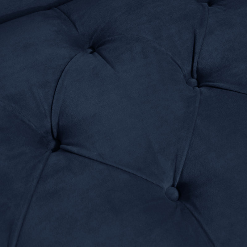 Chaise longue à accoudoirs roulés Angelica, Velours performance encre classique