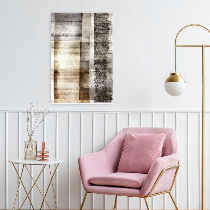 Contemporary Art Abstract Contemporary Geometric Wall Art, H 24 po x l 16 po