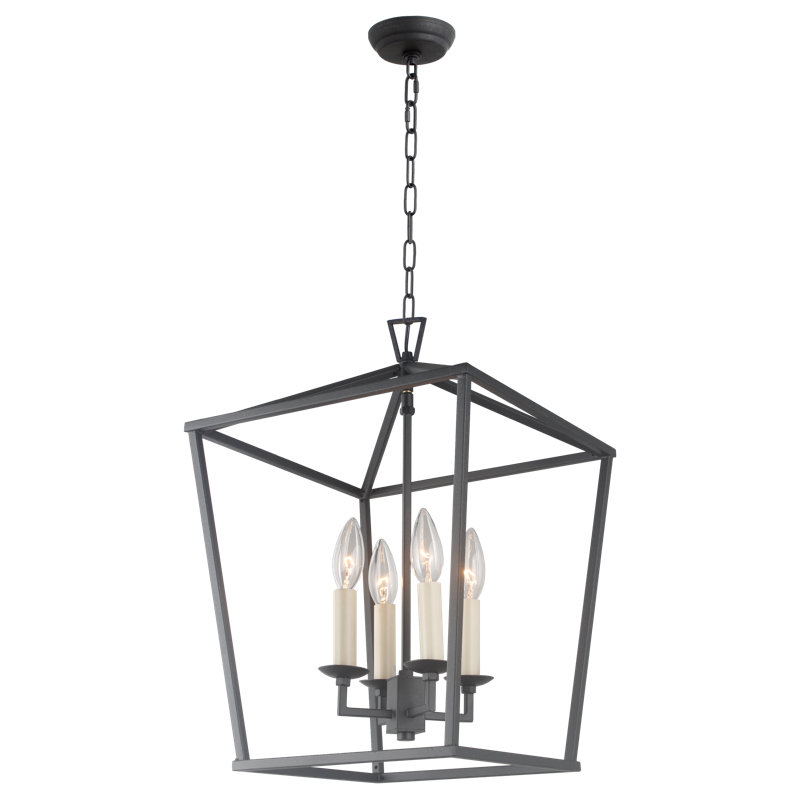 Luminaire suspendu géométrique à 4 lumières Atis, Noir