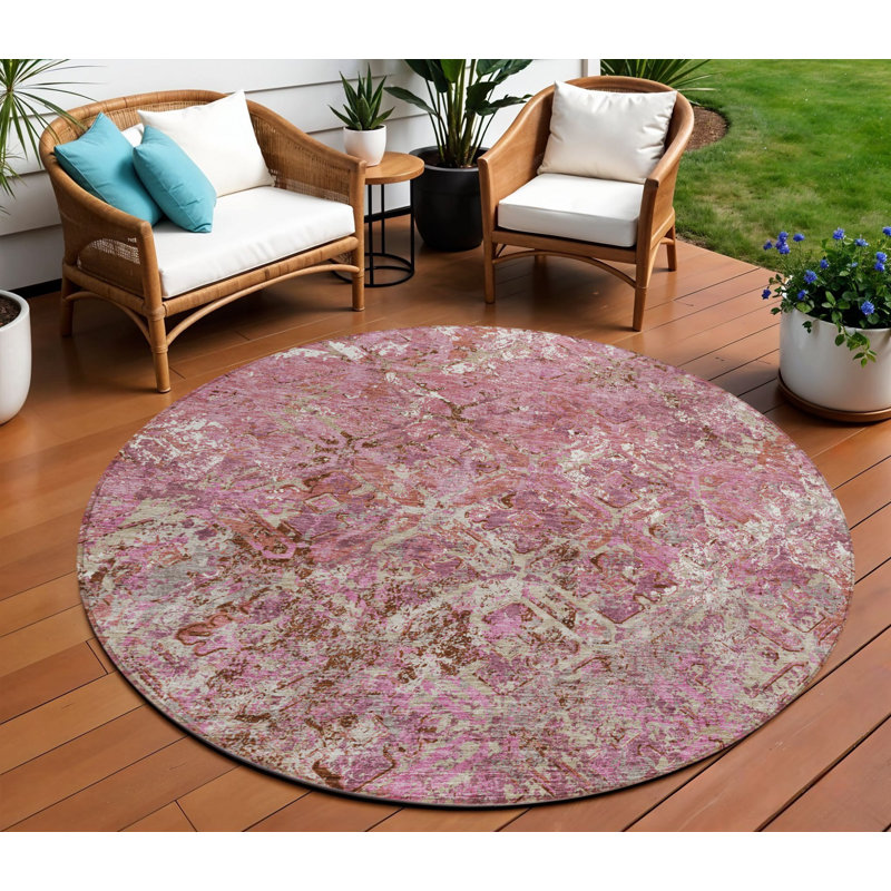 Tapis d'intérieur rond lavable 8 pi