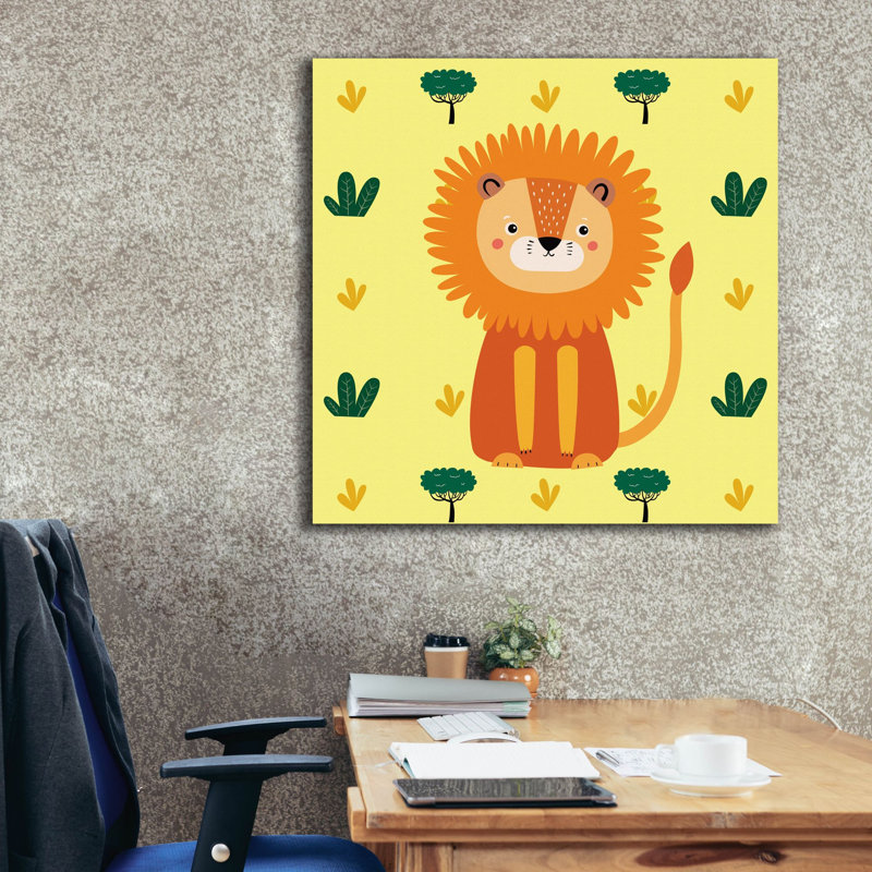 «Cute Lion» par Epic Portfolio, art mural sur toile, H 37 po x l 37 po x P 1,5 po