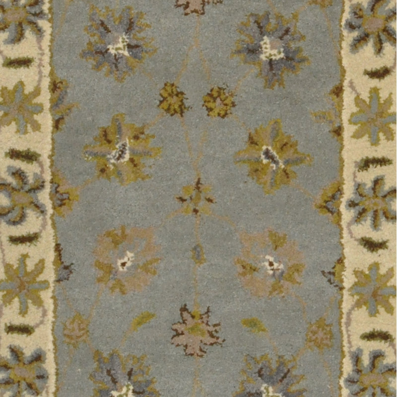 Tapis de couloir gris / beige en laine noué à la main de conception unique 2 pi 6 po x 8 pi Athony