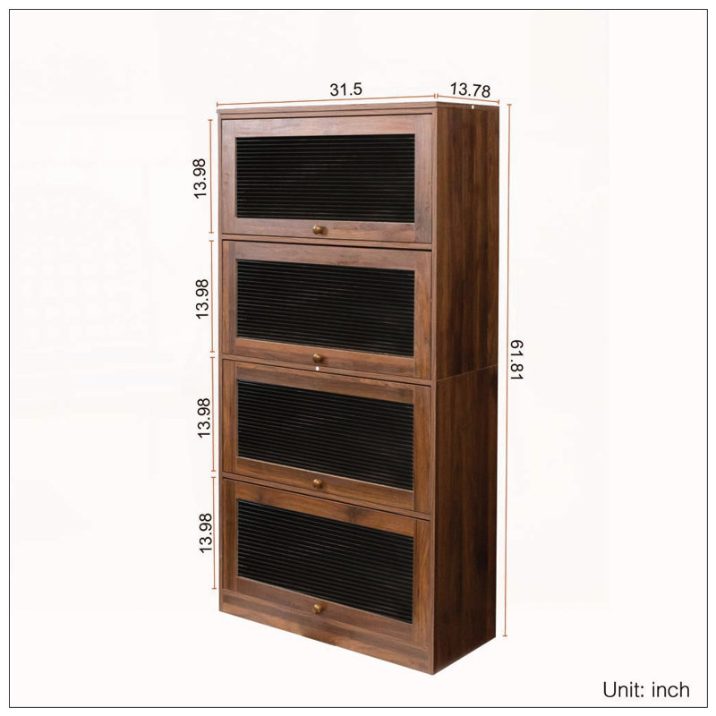 Bibliothèque en verre avec 4 tablettes et conception anti-poussière