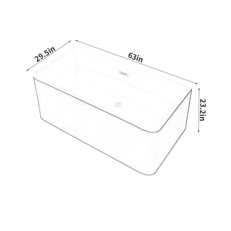 Ensemble de douche et baignoire rectangulaire sans cadre H 63,2 po x H 23,2 po, Jaune