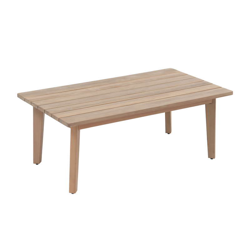 Table basse simple en bois d'acacia massif à quatre pieds