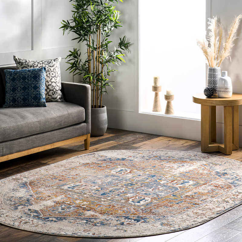 Moreta Oriental Indoor Rug, Oval 3' x 5'
