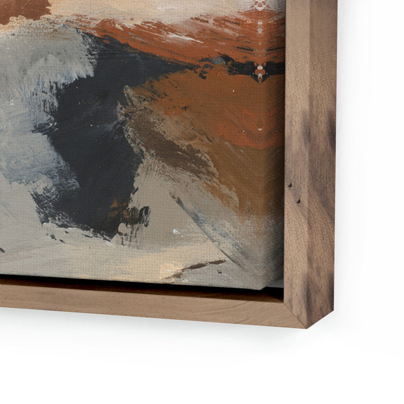 Desert No. 3 Painting by Melanie Biehle, 32" H x 32" W, Rustic Walnut Canvas Floater Framed