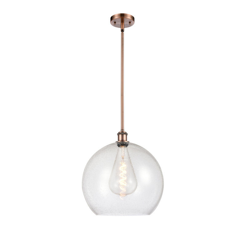 Luminaire suspendu sphérique 1 lumière Cindi, H 16,38 po x l 13,75 po x P 13,75 po, Ampoule non incluse, Cuivre antique
