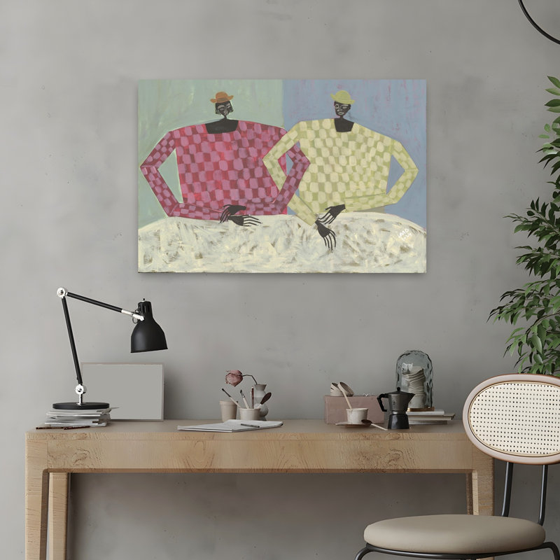 «Opposites Abstract», art mural moderne géométrique, H 16 po x l 24 po