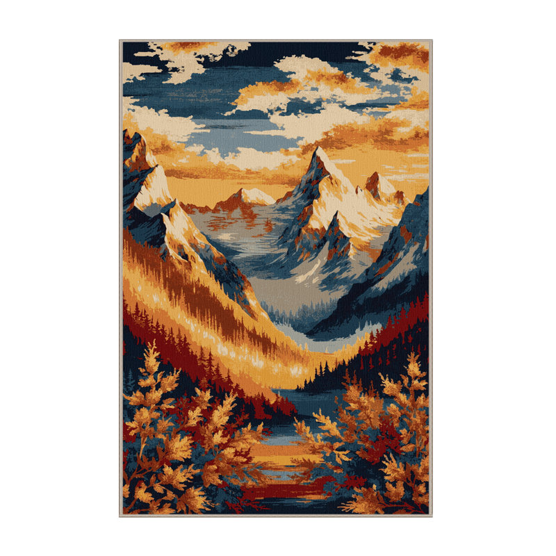 Machine Washable Nature Brown Area Rug