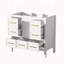 Meuble-lavabo de 36 po sans lavabo, armoire de rangement en bois massif, meuble-lavabo autoportant avec 5 tiroirs et portes à fermeture douce-112605891