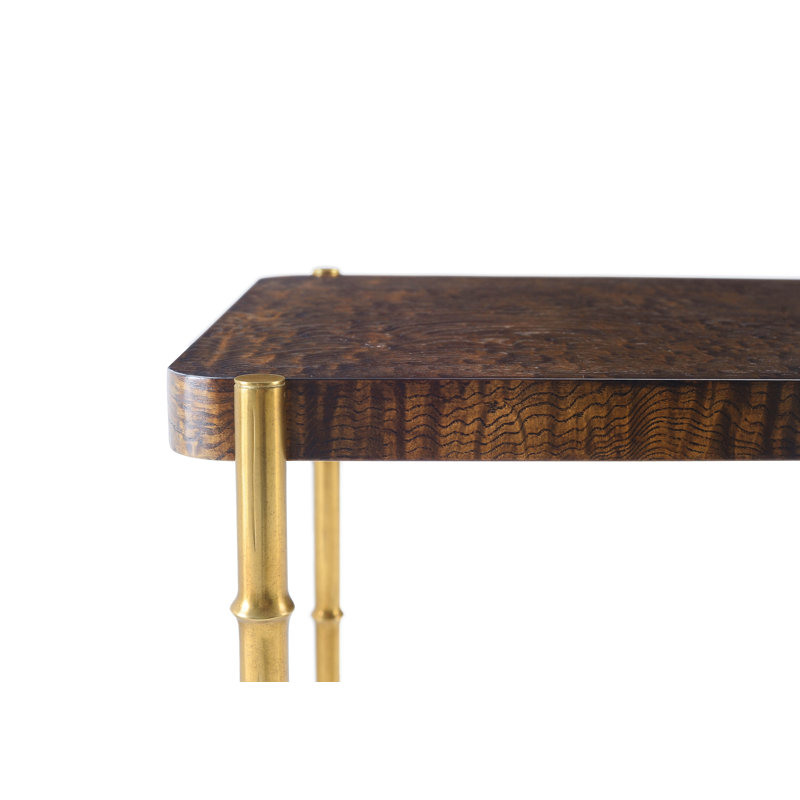 Kesden End Table, Pyramid Brown Top/Satin Brass Base