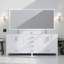 Meuble-lavabo double 80 po X P 22 po D, avec plateau en quartz blanc-117978753