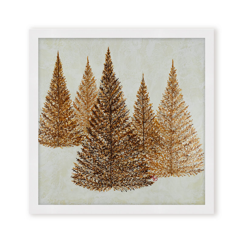 Nature Inspired "Dawnlit Forest" Canvas Wall Art By Karen Biery, 30" H x 30" W, Framed Matted Print, Brown