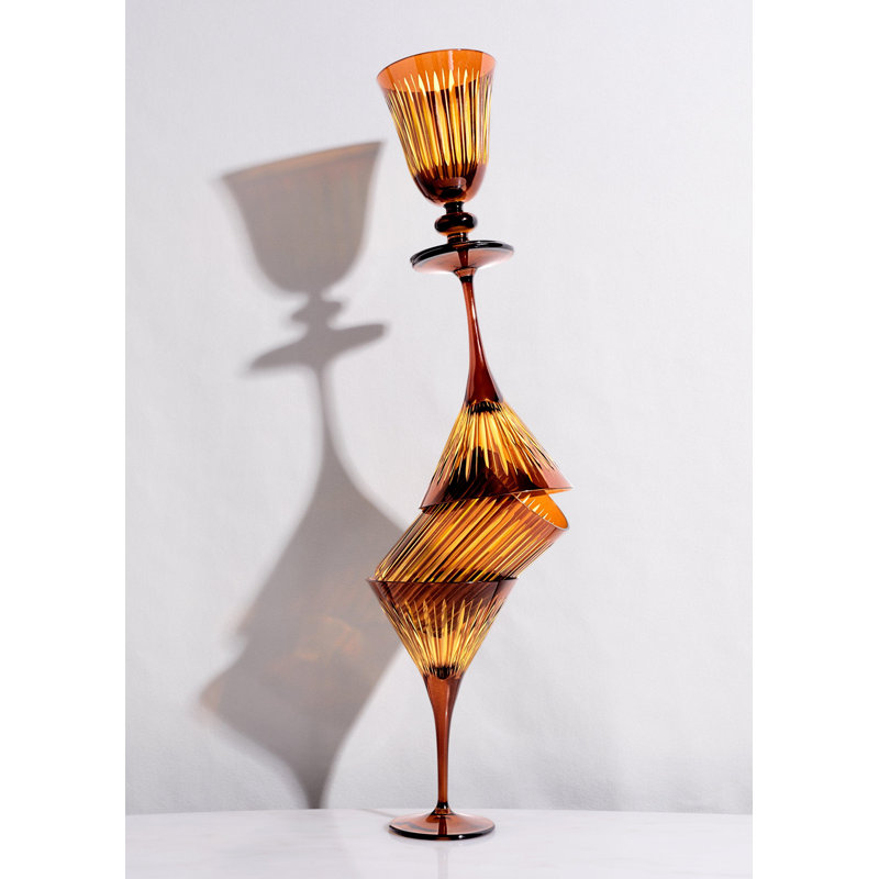 Prism Double Old Fashioned Glasses, Amber, 17 oz.