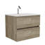 Meuble-lavabo mural en chêne brut et chêne brut Gloria avec lavabo intégré en céramique avec trop-plein 24 po Gloria-929544792